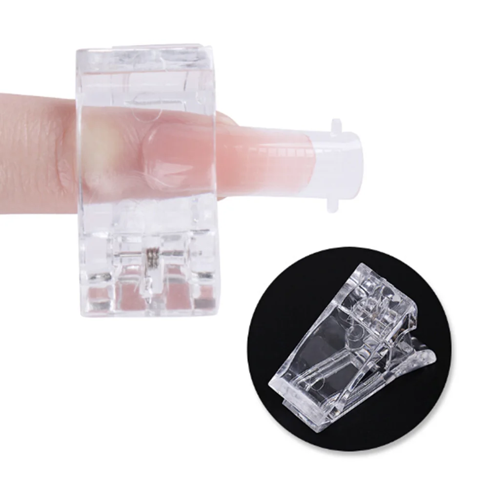 

1pcs Nail Tips Clip For Finger Extension Poly Gel Quick Building Mold LED Plastic Nail Art UV Builder Nails Art Tool False Nail