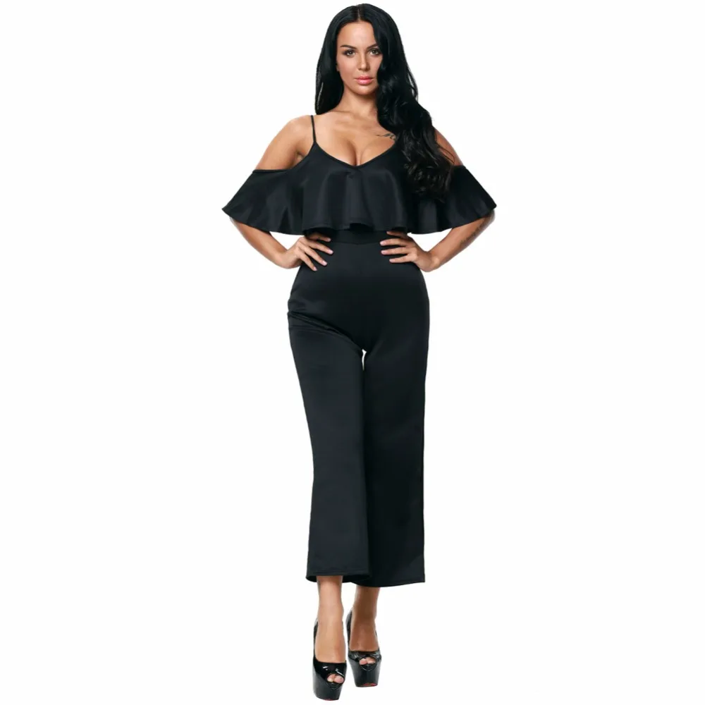 FGirl Body Jumpsuits 2017 Elegant Rompers Womens Jumpsuits Ruffles Half