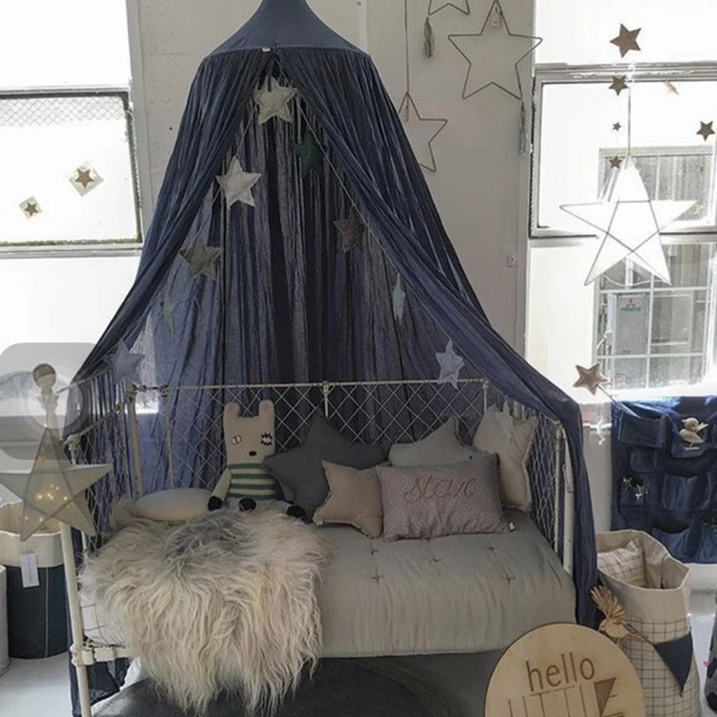  KAMIMI Baby Bed Curtain Children Room Decoration Crib Netting Baby Tent Washed Cotton Cloth Hung Do
