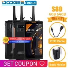 IP68/IP69K Walkie talkie DOOGEE S80 Mobile Phone Wireless Charge NFC 10080mAh 12V2A 5.99 FHD Helio P23 Octa Core 6GB 64GB 16.0M