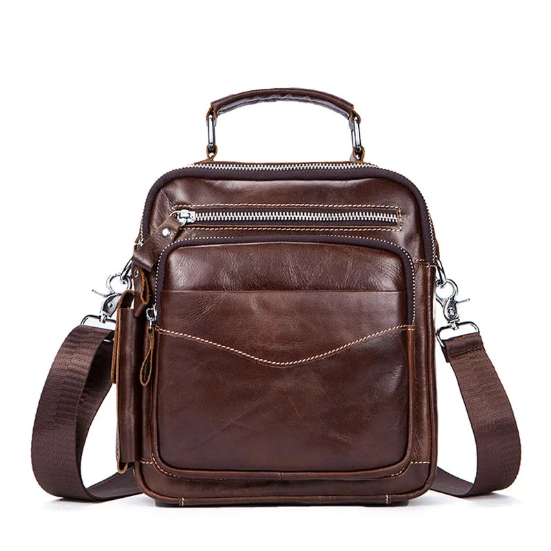 Fashion classic leather men's messenger bag with three dimensional ...