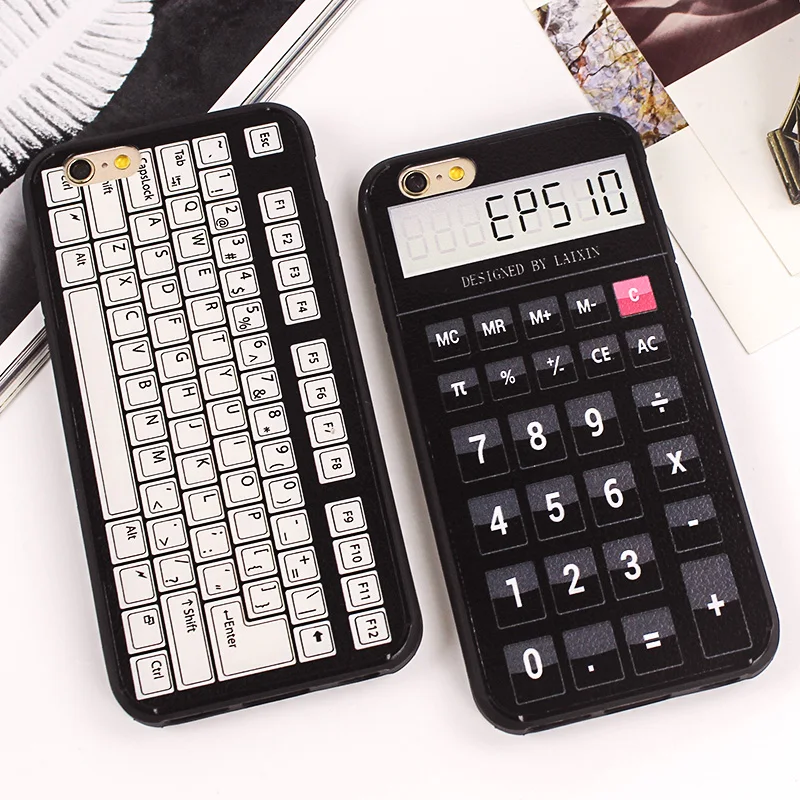 Luxury Vintage font b Calculator b font Cassette Recorder Silicon Gel Case Soft Phone Cover for
