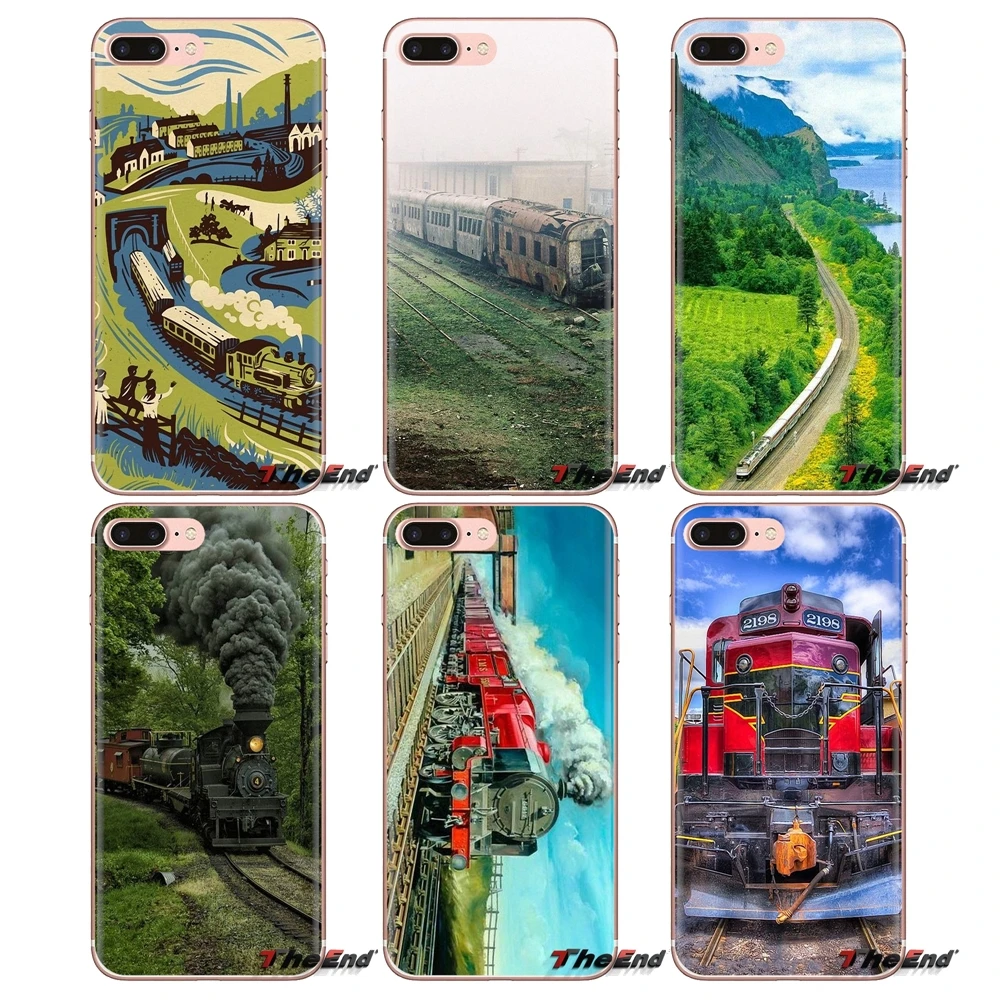 

For iPod Touch Apple iPhone 4 4S 5 5S SE 5C 6 6S 7 8 X XR XS Plus MAX Vintage Train Railway Travel Transparent Soft Cases Covers