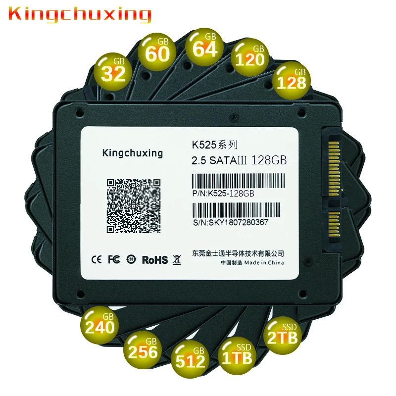 Kingchuxing ssd Internal Solid State Drive 64gb 128gb 240gb 512gb 1tb ssd Laptop 2.5'' Sata3 TLC ssd Hard Disk for pc computer