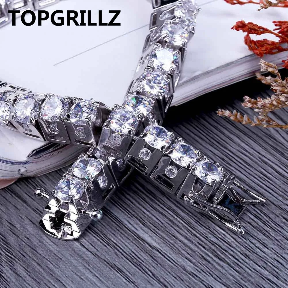 TOPGRILLZ хип хоп Новый Модный сверкающий ювелирный браслет золотого цвета с