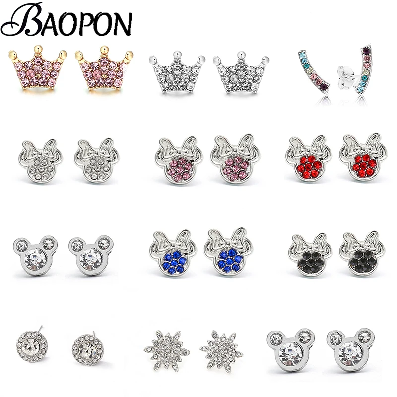 BAOPON Cute Mouse Earring Tiny Mickey Earrings for Women Kids Pandora