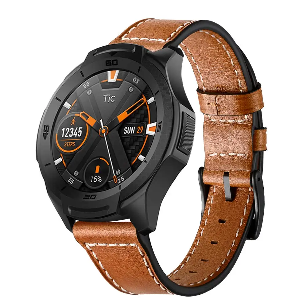 Ремешок из натуральной коровьей кожи для наручных часов Ticwatch Pro/S2/E2 1 46 мм