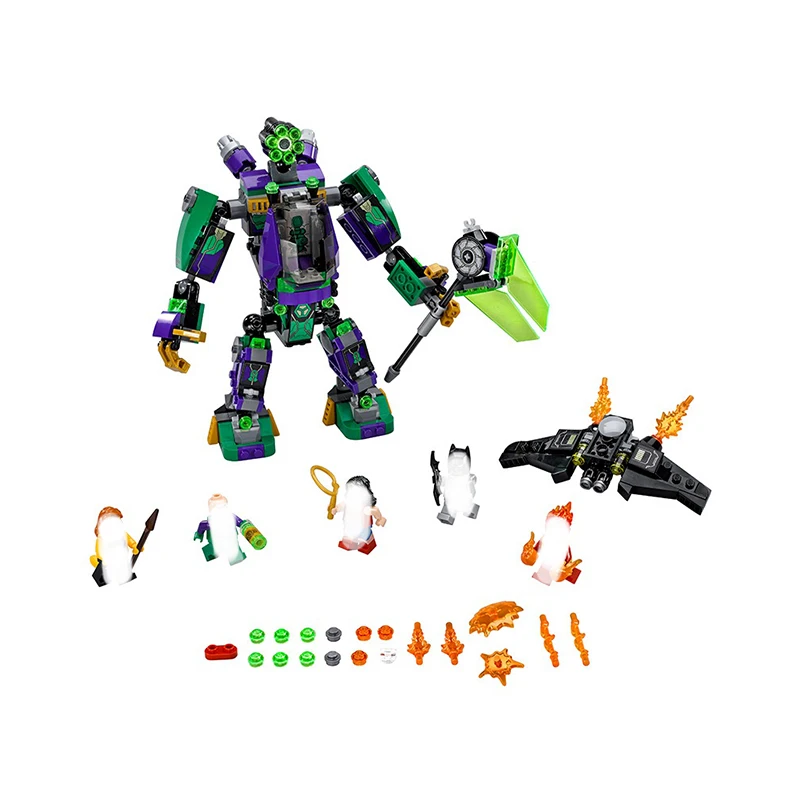 

455PCS Super Heroes Batman Wonder Woman Lex Luthor Mech Takedown Building Blocks Bricks educational toy Compatible with Legoings