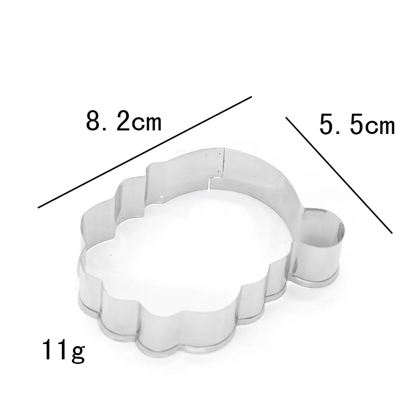 1pcs Christmas Cookie Cutters Cake Mould Mold Xmas Tree Star House Bells Snowflake Biscuit Bakeware Tool Stainless steel Ma@L