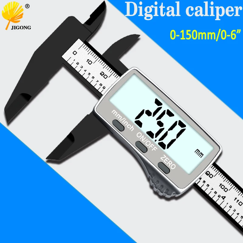 

Large screen 150mm Electronic Digital Caliper 6 Inch Carbon Fiber Vernier Caliper Gauge Micrometer Measuring Tool Digital Ruler