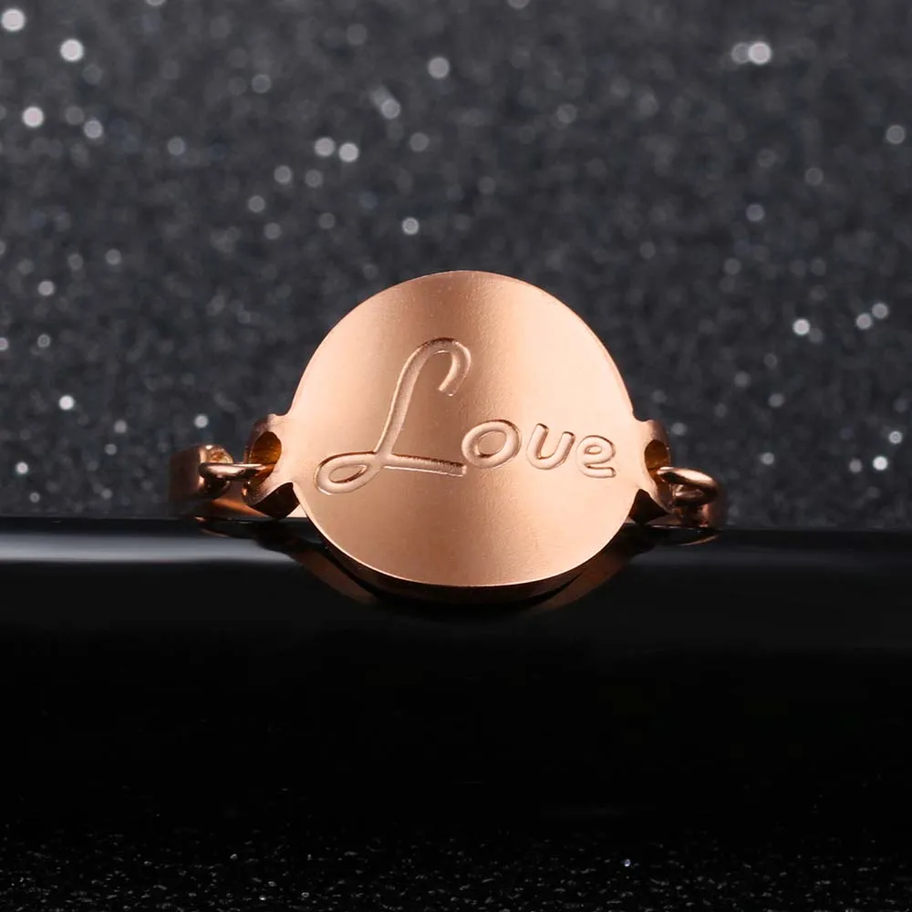 Lokaer, дизайн, модное большое круглое кольцо для любви, титановая сталь, розовое золото, женское кольцо, ювелирное изделие, дропшиппинг, LGJ576