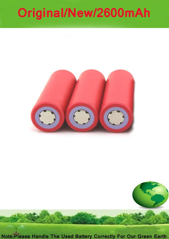 2 шт./лот, настоящий аккумулятор 3,7 V 18650 Sanyo 2600mAh для SANYO