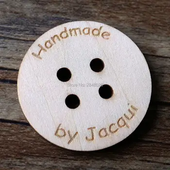 

Engraved Logo Laser Cut,Personalized round Wooden Buttons ,Handmade buttons