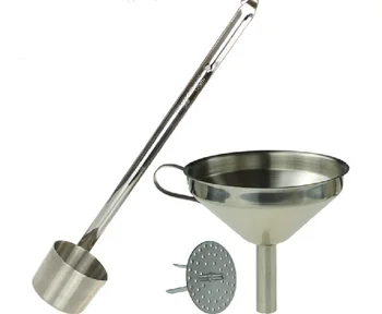 

304 stainless steel wine ladle with 12cm diameter funnel and filter 125ml wine scoop
