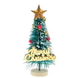 1: 12 кукольный домик миниатюрная Рождественская елка "Merry Christmas" табличка с надписью деревянная подставка украшение
