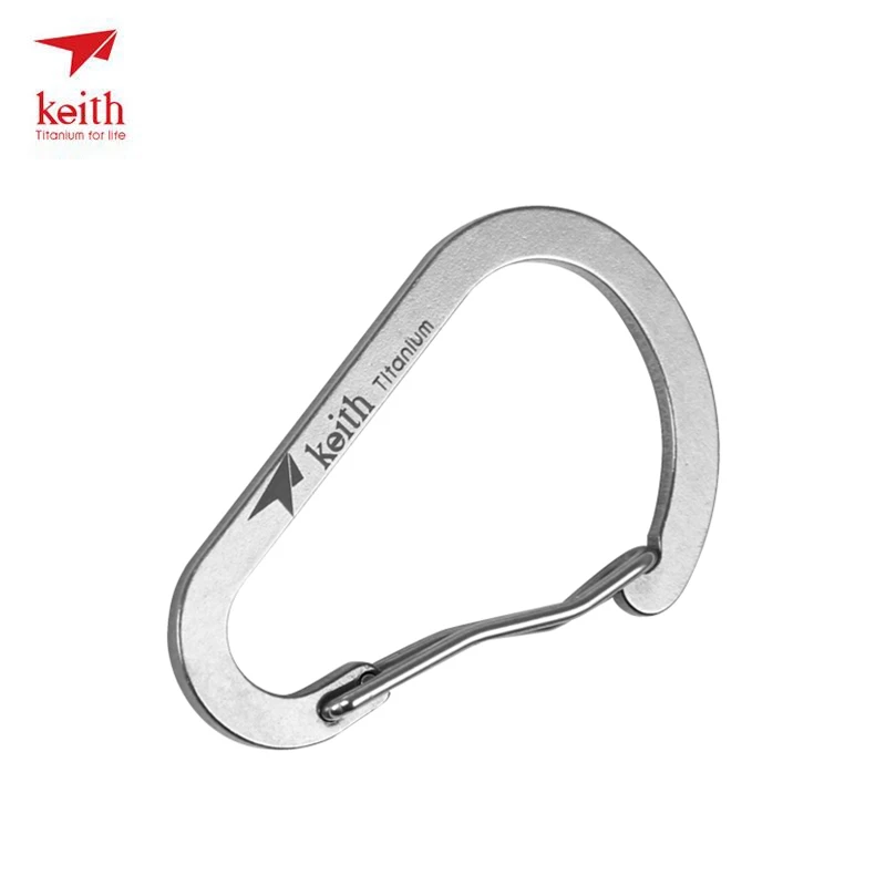 

Keith Titanium Multi Tools D Shape Buckle Carabiner EDC Tool Outdoor Camping Equipment Pocket Key Chain Hook Clip 7.5g Ti1170