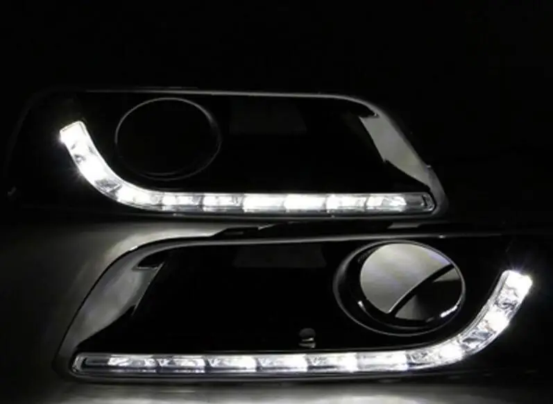 

free ship, OsMrk Auto accessory Daylight fog lamp cover Led DRL Daytime Running lights for Chevy Chevrolet Malibu 2011-2015