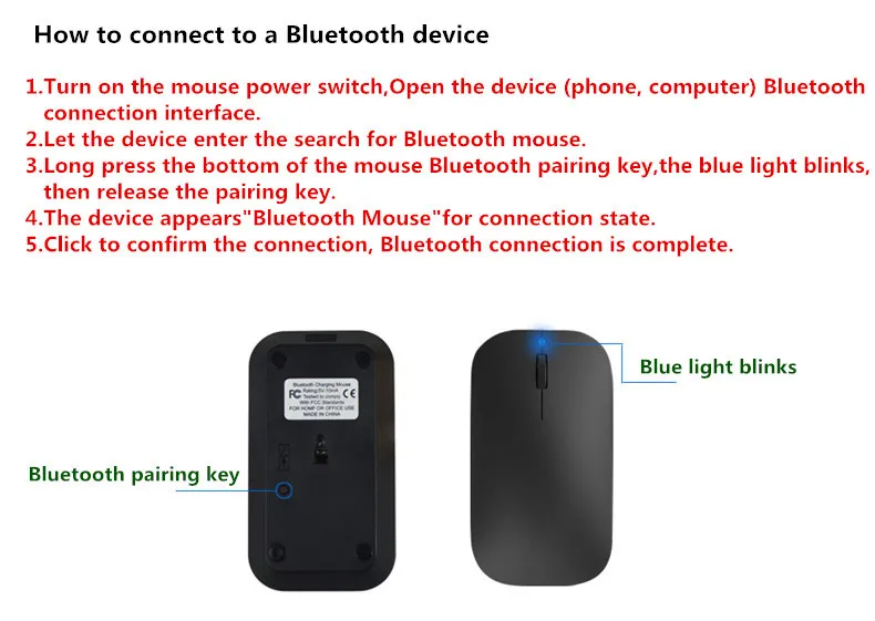 Bluetooth 3,0 перезаряжаемая беспроводная мышка 1200 dpi тонкая Ультратонкая мышь для ноутбука Настольный ПК ноутбук компьютер