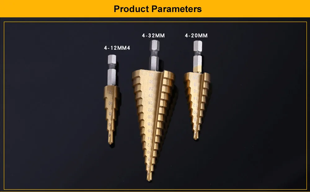 HSS шаг конус сверла по металлу, комплект на возраст от 4 до 12 лет/20/32mm HSS Сталь Титан покрытием шестигранными битами инструмент для Сталь древесный Дырокол шарошечное Буровое