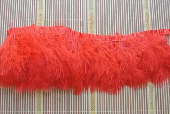 

10 meters red marabou Fluff feather trim Turkey Feather Trim fringe 5-8inch wide marabou trim marabou fringe
