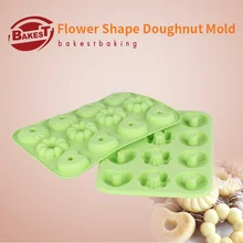 BAKEST цветок светло-зеленый пончик формы для выпечки силиконовые инструменты для торта