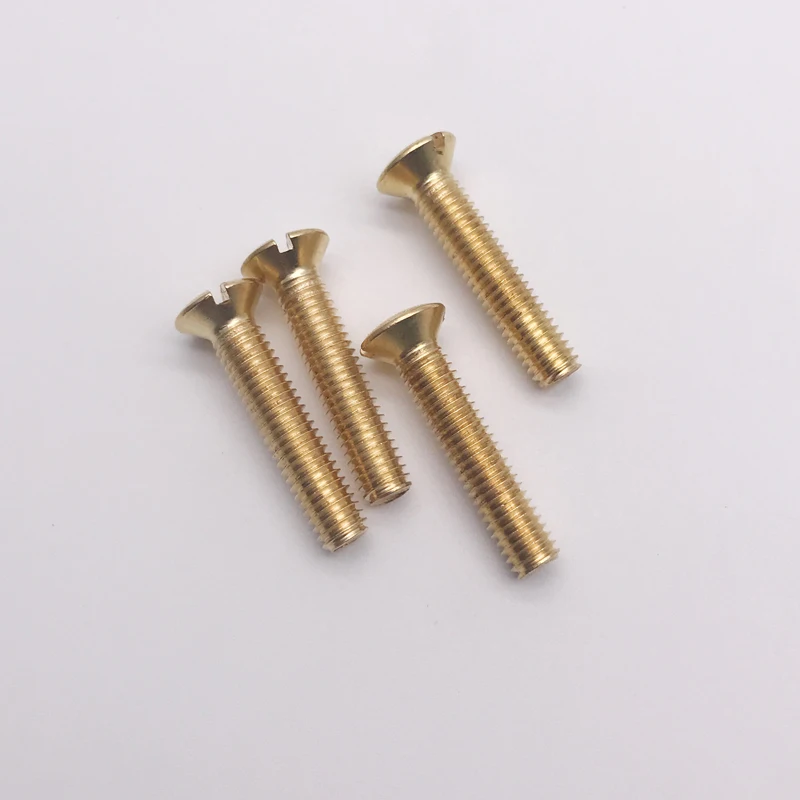 6Pcs Golden Brass Fasteners M3 x 10mm Phillips Cross Round Head Screws nuts 