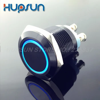 

5pc waterproof high quality blue LED 5a 12v 24v 220v 19mm electric momentary push button switch reset door push switch