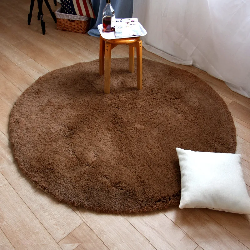 LOUTASI Plush Round Carpet Anti-slip Bedroom Mat Rug Chair Cushion Floor Door Carpet for Living Room Mat Kids Room Play Cover LOUTASI Plush Round Carpet Anti-slip Bedroom Mat Rug Chair Cushion Floor Door Carpet for Living Room Mat Kids Room Play Cover