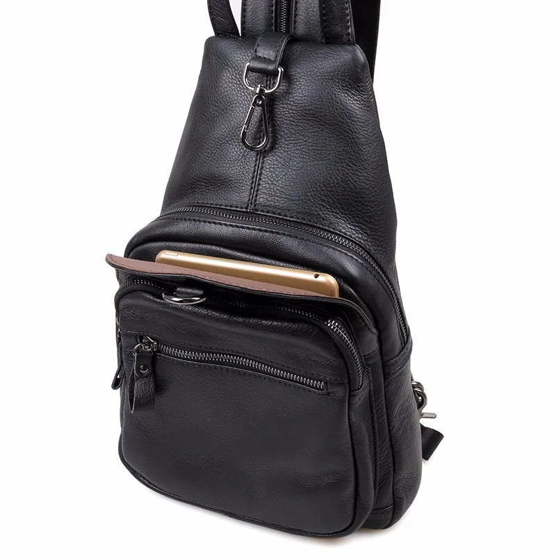J.M.D высококачественные мужские нагрудные сумки из натуральной кожи Маленькая двойная сумка на ремне для мужские сумки с ремешком 4005