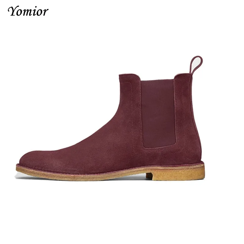 Handmade Men Chelsea Boots Vintage Casual Boots All-matching Kanye West Spring Luxury Platform Wedding Party Shoe Sneakers