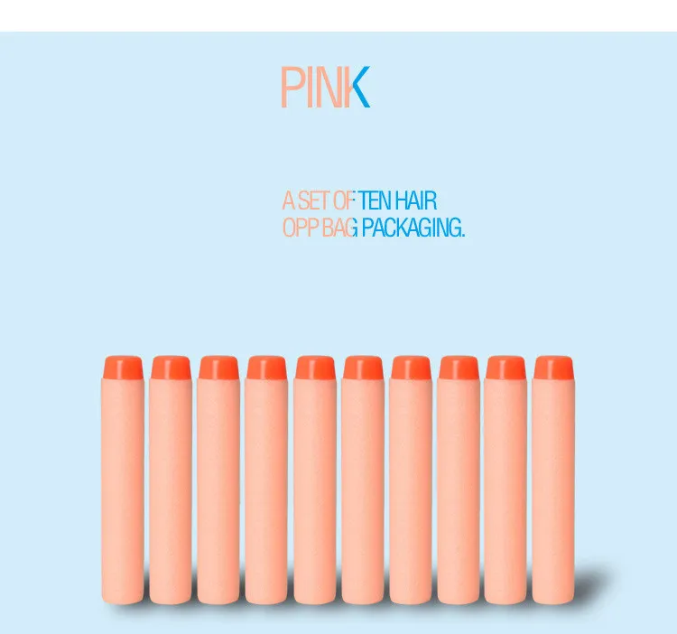 100 pcs Fluorescence Dart Refills Universal Standard Round Head Hollow Foam Bullets for Nerf Toy Gun