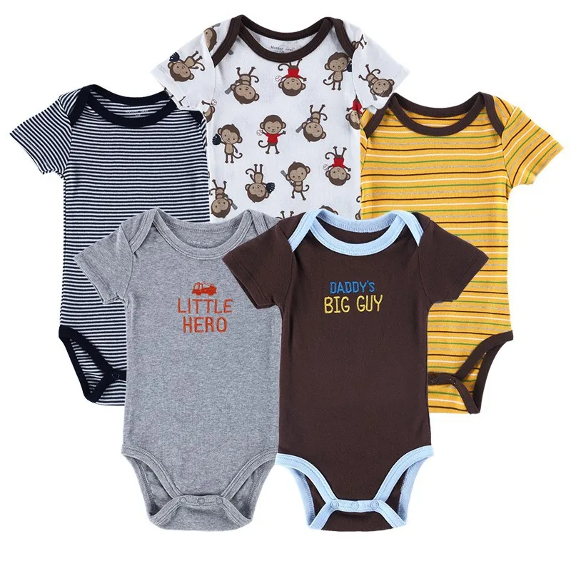 Luvable Friends 5 Pieceslot Baby Body Roupa Infantil Infant Clothing Lovely Bird Bodysuit  Pattern New Born Baby Clothing (3)