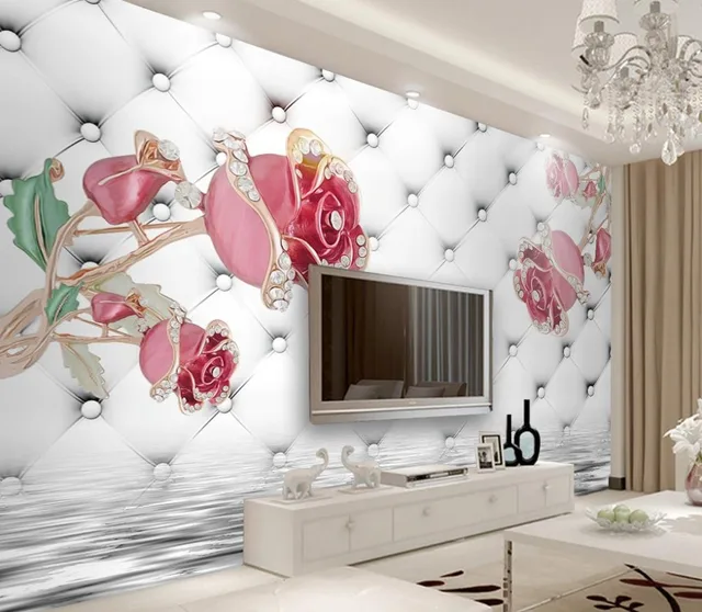 europischen luxus schmuck rosa rose tapete vlies groes wandbild dekoration 3d tapeten fr wohnzimmer schlafzimmer dekor - Rosentapete Schlafzimmer europischen luxus schmuck rosa rose tapete vlies groes wandbild dekoration 3d tapeten fr wohnzimmer schlafzimmer dekor - Rosentapete Schlafzimmer