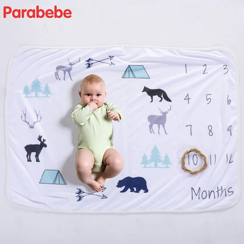 Growth Memorial baby blanket swaddle for newborns milestone polar