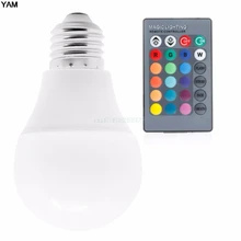 85-265 V 10/15 W E27 RGB светодиодный Изменение цвета освещения лампы+ пульт дистанционного управления Управление