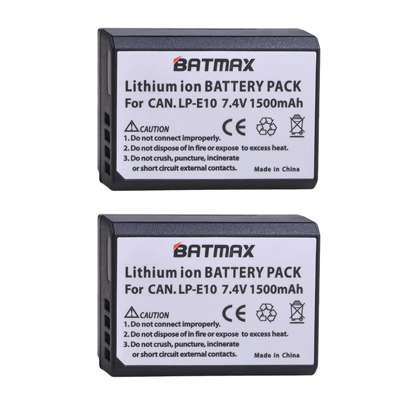 2X Battery 2 шт. LP-E10 LP E10 LPE10 Камера Аккумуляторы для Canon EOS 1100D 1200D 1300D поцелуй X50 X70 X80 Rebel T3 T5 T6 - Цвет: 2X Battery