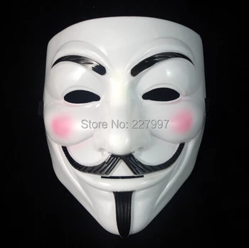 

White V mask Vendetta Anonymous Movie Adult Guy Mask Hot Halloween Cosplay Cool
