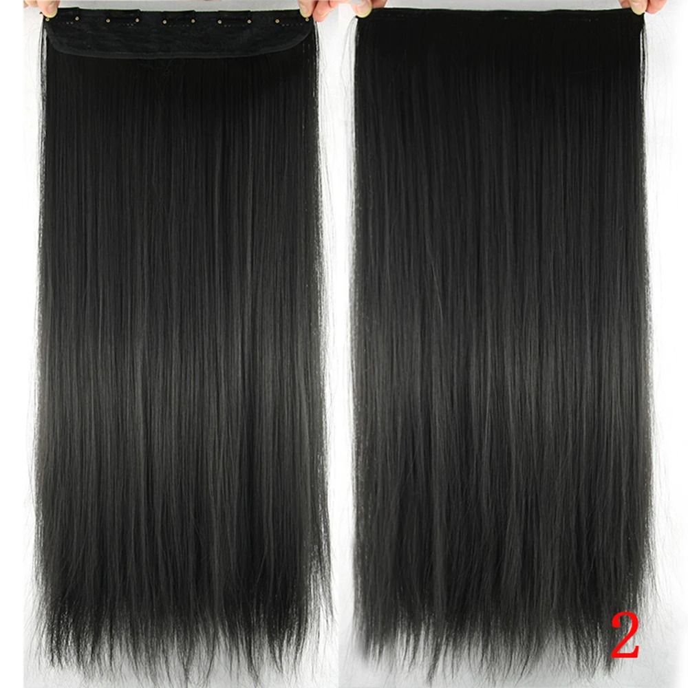 Soowee, 22 цвета, 120 г, синтетические волосы, Длинные прямые, черный блонд, накладные волосы на заколках, шиньон, Cheveux - Цвет: #2