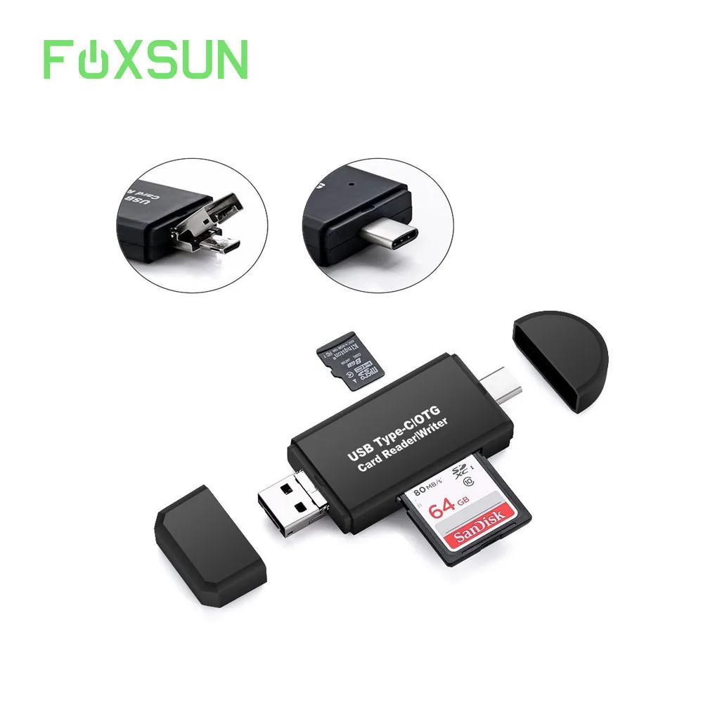 SD/Micro SD кардридер USB Type C Micro OTG адаптер и 2 0 портативный памяти для SDXC SDHC MMC RS
