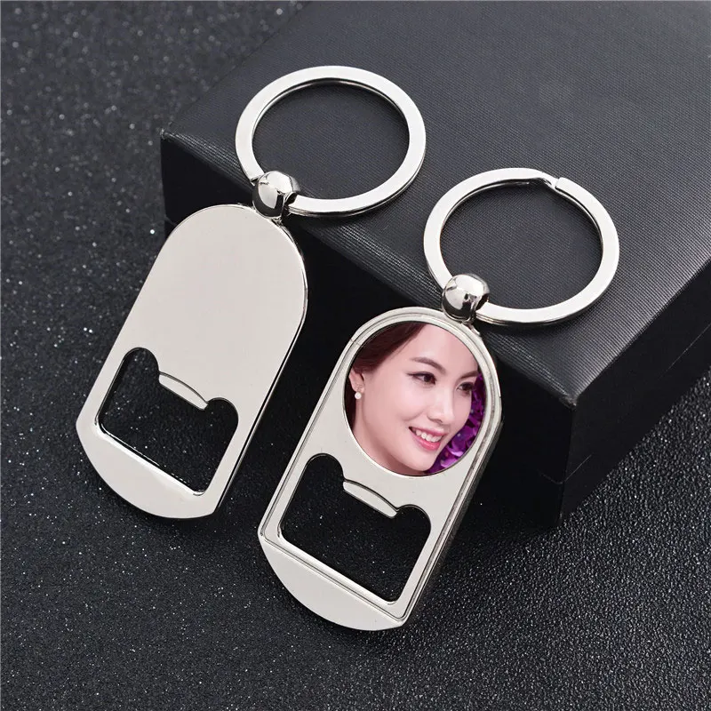 

sublimation blank key chain metal Bottle opener funciton key ring hot transfer printing consumables new arrival 2019 20pcs/lot