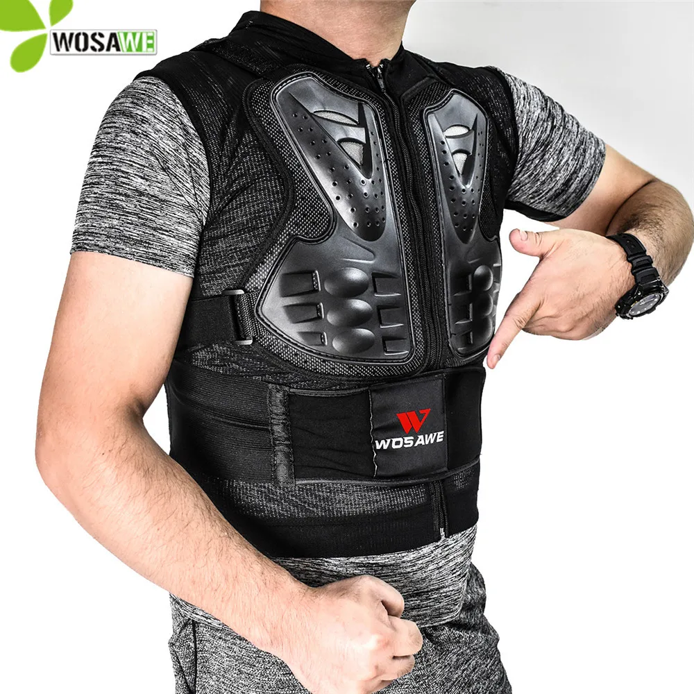 WOSAWE Sleeveless Back Support Protective Vest EVA Pad Snowboarding