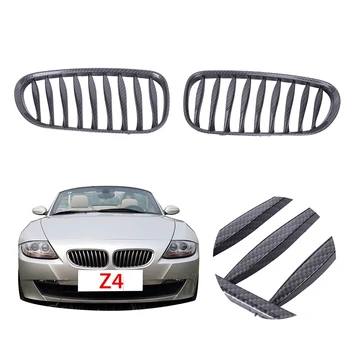 

Carbon Black Car Front Grille Kidney Shape Grill Grid For BMW Z4 E85 E86 2003-2008 Car Exterior Parts .# CASE