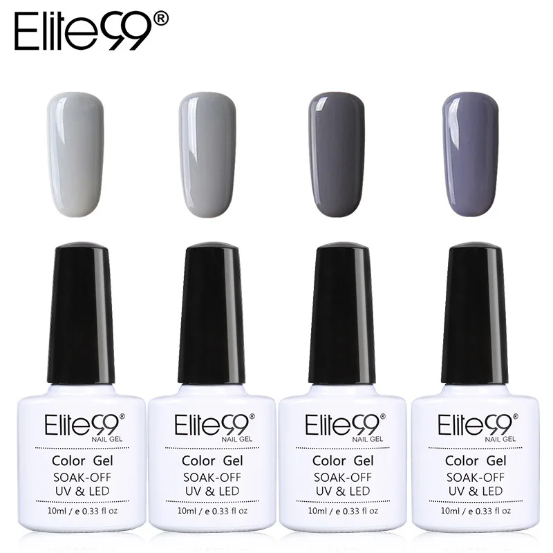 Elite99 10 мл гель для ногтей серый цвет УФ светодиодный Гель-лак для ногтей долговечный растворимый лак 4 шт./лот Гель-лак