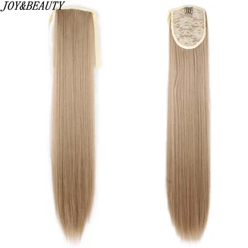 

JOY&BEAUTY 24"/60cm Long Straight Ponytails Clip In Ponytail Drawstring Synthetic Pony Tail Heat Resistant Fake Hair 20 colors