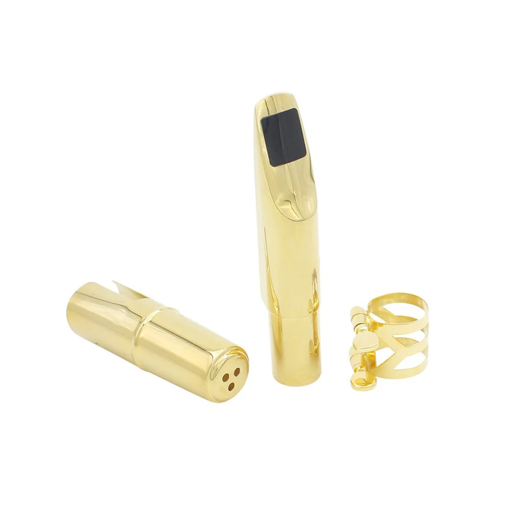 

Professional Tenor Sax Saxophone Mouthpiece 8C Metal with Mouthpiece Patches Pads Cushions Cap Buckle Gold Plating