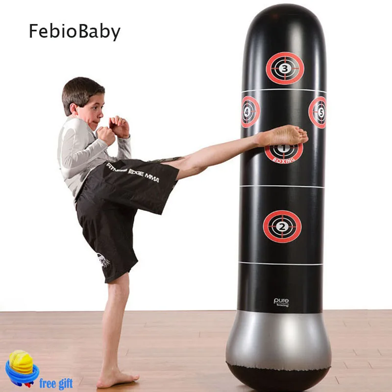 

Portable Indoor Outdoor Inflatable Boxing Column Toy For Adult Kids Training Tool Free Pump Kicking Punch Bag Not Fall Down