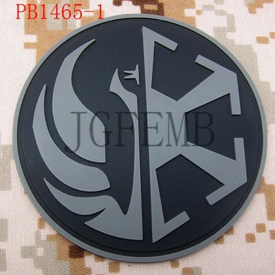 PB1465 Gray Орден Джедаев знак отличия Старая Республика Логотип 3D ПВХ патч - Цвет: PB1465 Gray