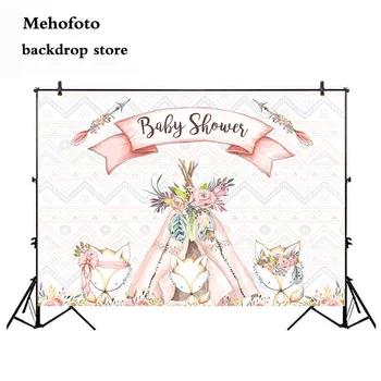 

Neoback Newborn Baby Shower Background for Photography Tend Animals Cartoon Photo Backdrop Party Decoration Banner Printed 432