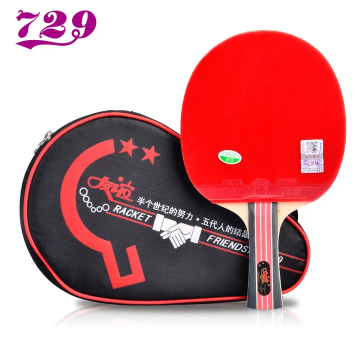 

Friendship 729 Original Table Tennis Racket with Rubber + Bag Set Pips-in Ping Pong Bat