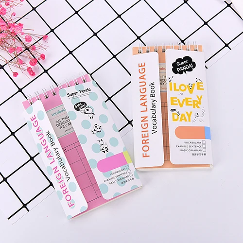 New Cute Super Panda Recite Words Learning Foreign Language Vocabulary Notebook Planner Student Stationery School Supplies